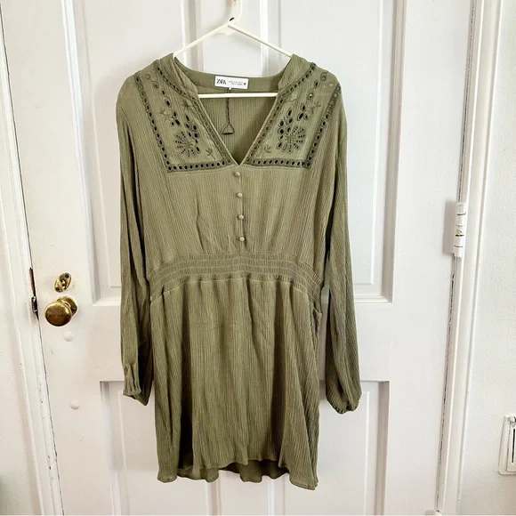 Zara embroidered mini dress. - Picture 4 of 6